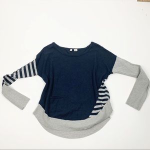 Moth Anthropologie Knit Contrast Striped Sweater